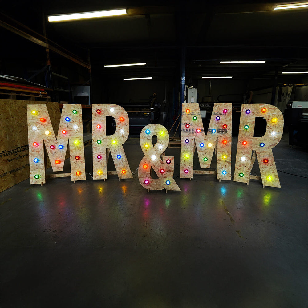 Mr & Mr Wedding Letters - Fairground Style