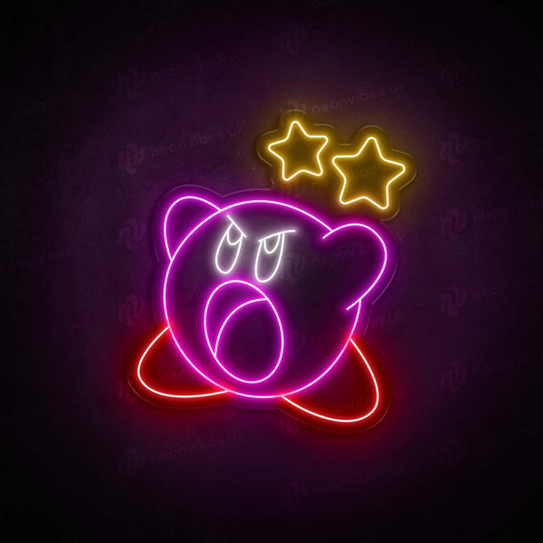 Angry Kirby LED Neon Sign - Neon Vibes® - Neon Vibes® neon signs