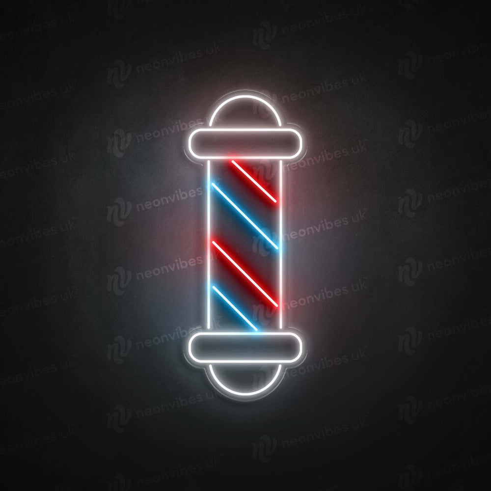 Barbers pole neon sign