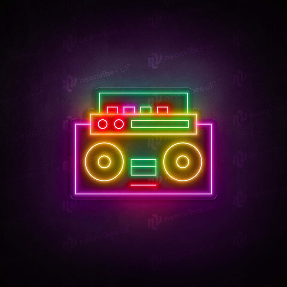 Boombox neon sign