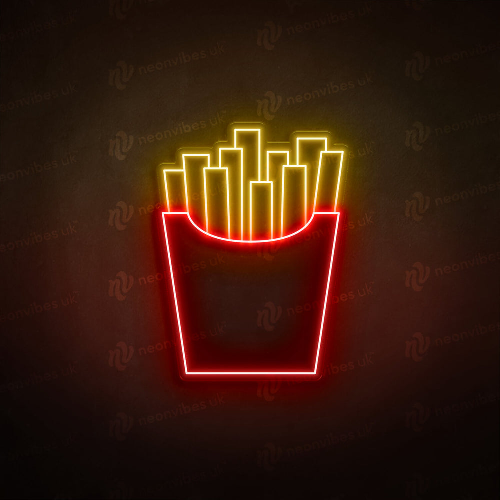 French fries neon sign