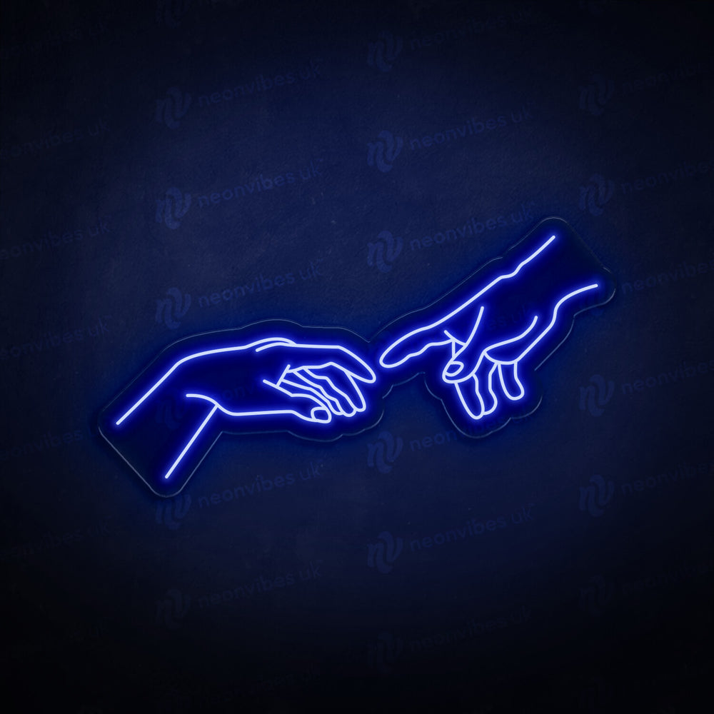 Hand of god neon sign