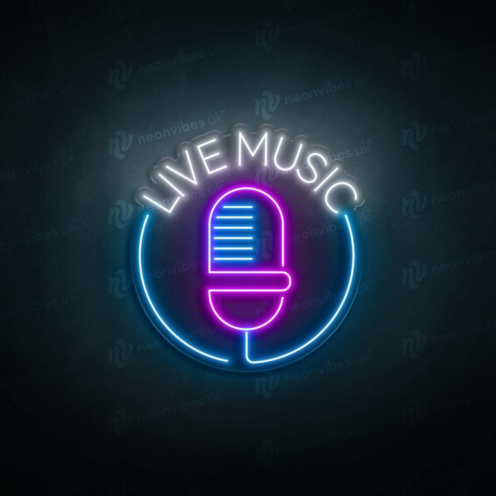 Live music neon sign