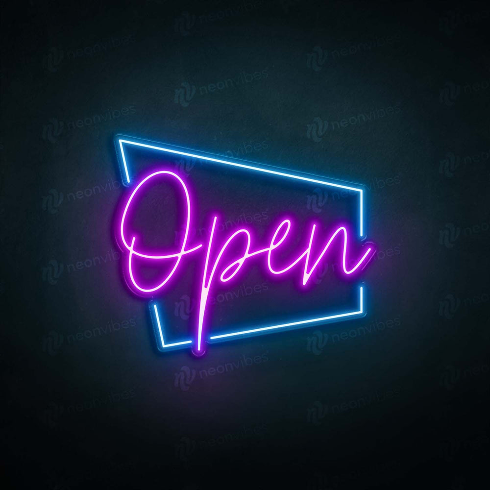 Open neon sign