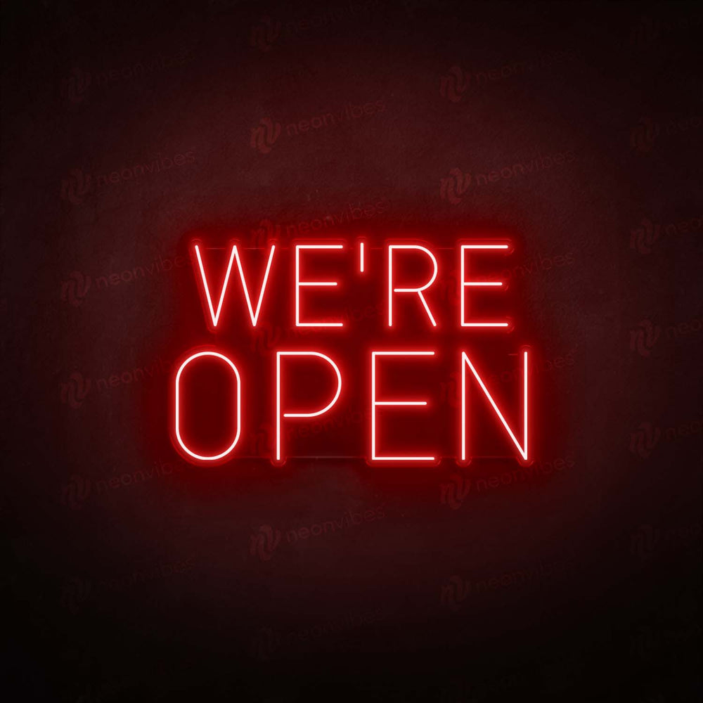 We're Open neon sign