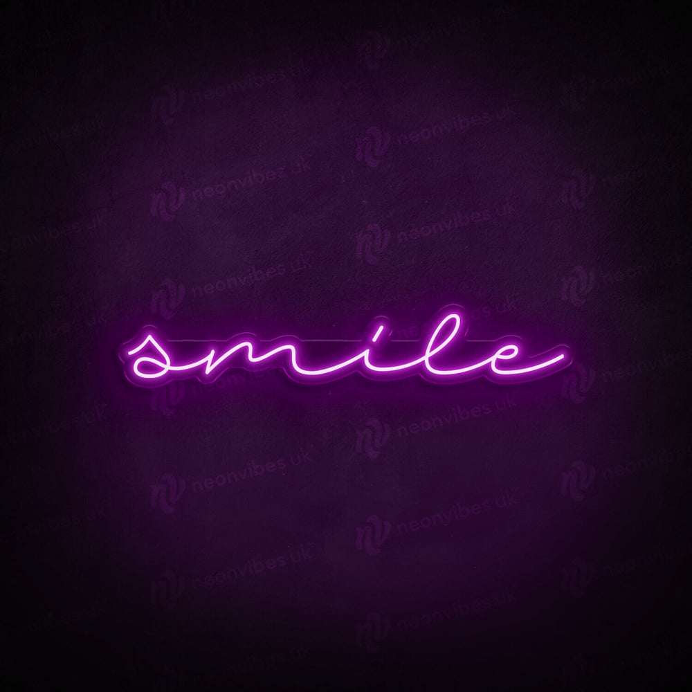Smile neon sign