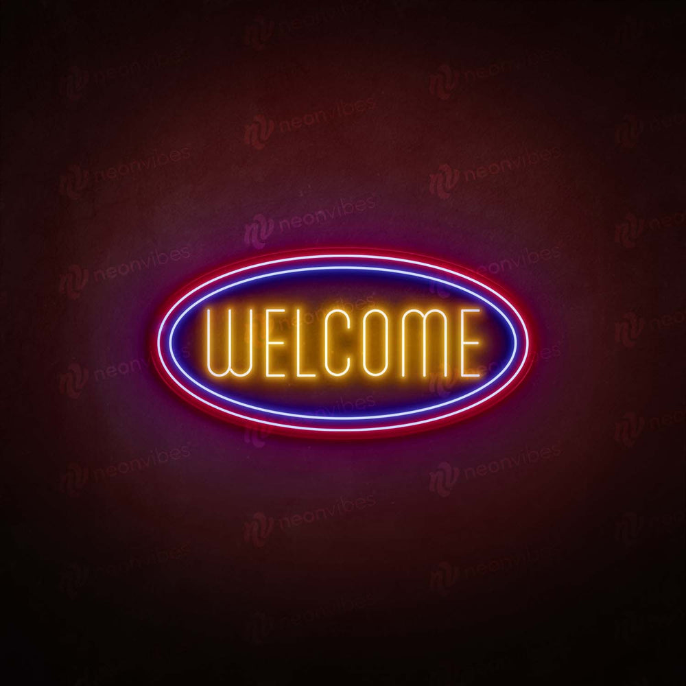 Welcome neon sign